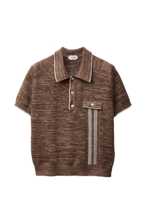 Versace mouliné jacquard knit polo - Brown