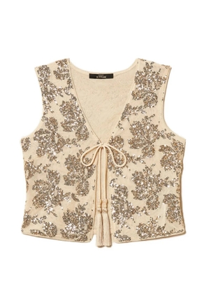 TWINSET sequin-embellished gilet - Neutrals