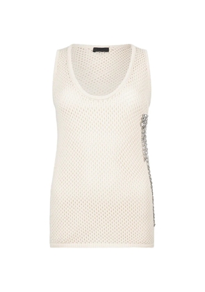 LIU JO precious stones mesh tank top - White