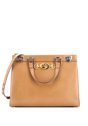 Gucci Pre-Owned Zumi Top Handle Bag Leather Medium satchel - Brown