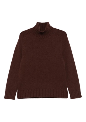 Purotatto high-neck ribbed sweater - Brown