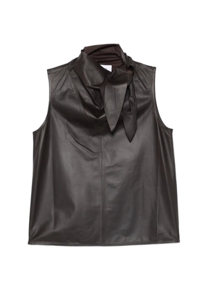 Yves Salomon sleeveless lambskin top - Brown