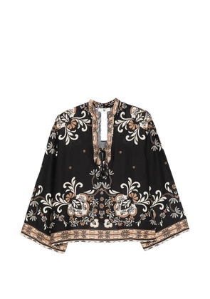 TWINSET floral-print tie-fastening blouse - Black