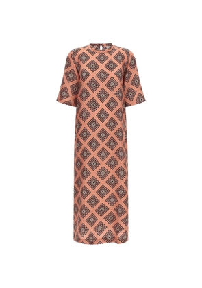 Alberto Biani tie print long dress - Pink