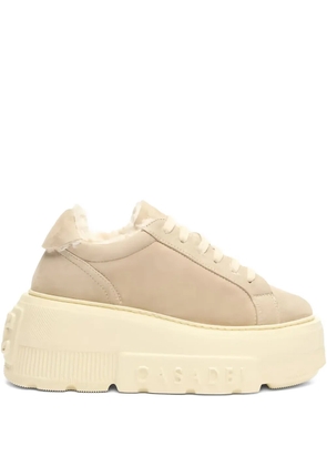 Casadei Alpsenales Nexus platform shearling sneakers - Neutrals
