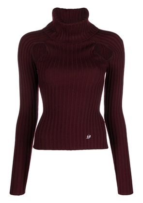 Blumarine ribbed-knit cut-out jumper - Red
