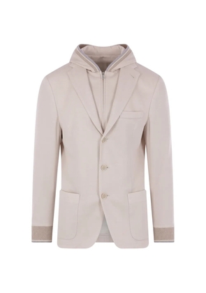 Eleventy hooded cotton blazer - Neutrals