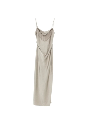 Nanushka Rachana fringe slip midi dress - Neutrals