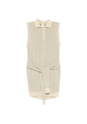Nanushka Mila striped knitted polo dress - Neutrals