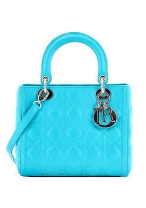 Christian Dior Pre-Owned Lady Dior Bag Cannage Quilt Lambskin Medium satchel - Blue