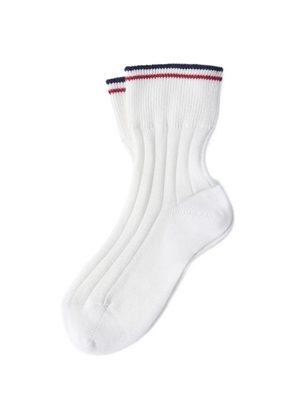 Brunello Cucinelli cotton rib knit socks with stripes - White