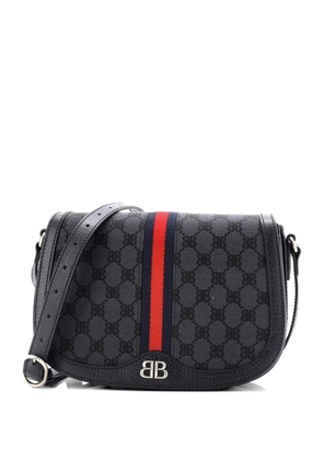 Gucci Pre-Owned x Balenciaga The Hacker Project Flap Messenger Bag BB Canvas Medium crossbody bag - Black