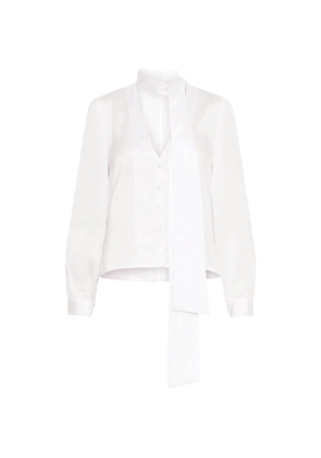 Marella MLLRAGNI pinstripe tie-neck shirt - White