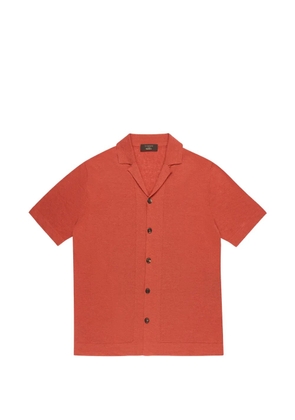 slowear Zanone buttoned-up short-sleeve cotton shirt - Orange