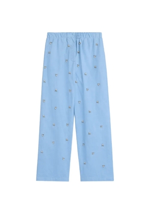 A Paper Kid embellished popeline trousers - Blue