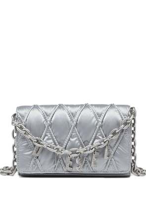 Diesel Charm-D quilted chain-strap mini bag - Silver