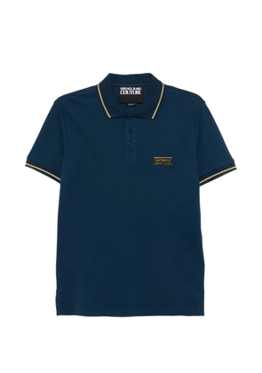 Versace Jeans Couture trim plaque polo shirt - Blue