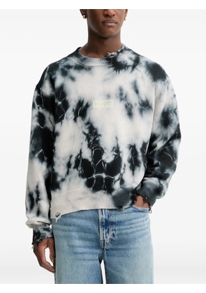 HUGO Sestroy tie-dye ripped sweater - Black