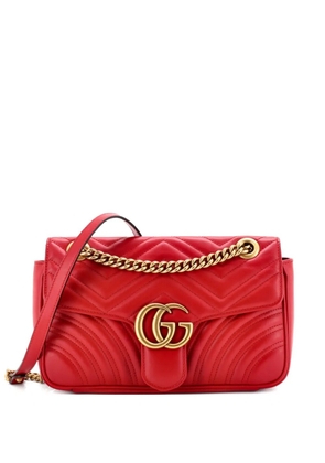 Gucci Pre-Owned GG Marmont Flap Bag Matelasse Leather Small crossbody bag - Red