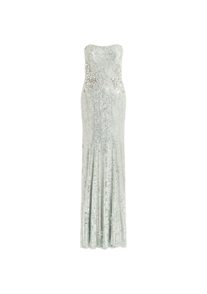 Jenny Packham Topaz sequin-embellished maxi dress - Silver