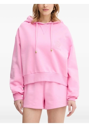 Just Cavalli logo-embroidered hoodie - Pink