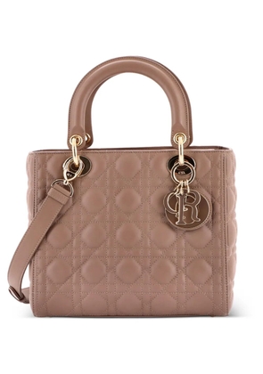 Christian Dior Pre-Owned Lady Dior NM Bag Cannage Quilt Lambskin Medium satchel - Neutrals