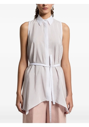 Peserico striped belted shirt - White