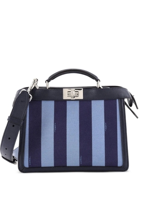 Fendi Pre-Owned Peekaboo ISeeU Briefcase Pequin Canvas with Leather Mini business bag - Blue
