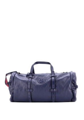 Gucci Pre-Owned Double G Side Pocket Duffle Bag Leather travel bag - Blue