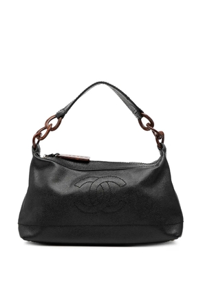 CHANEL Pre-Owned 2002-2003 CC Caviar Wooden Chain shoulder bag - Black