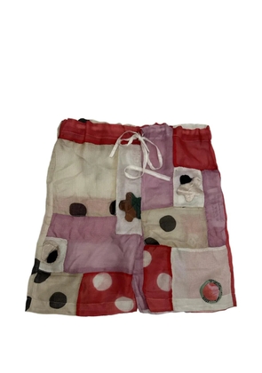 TIGRA TIGRA patchwork polka dot shorts - Pink