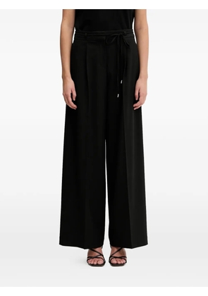 HUGO Haminde drawstring-detail wide-leg trousers - Black