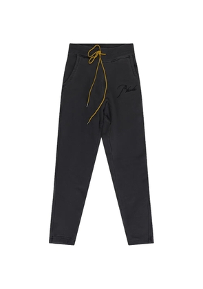 RHUDE script logo relaxed track pants - Black