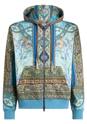 ETRO abstract print hoodie - Blue