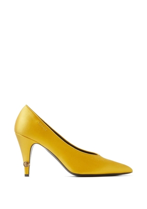 Versace Gianni satin pumps 90 mm - Yellow