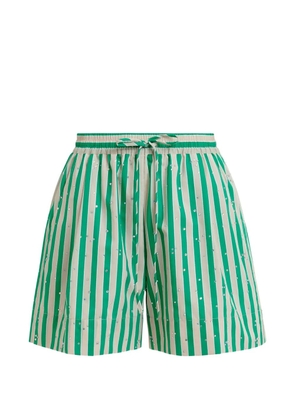 Essentiel Antwerp striped rhinestone-embellished shorts - Green