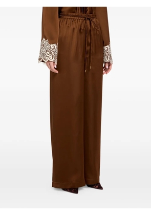 VASILIKI Haneen lace-trim trousers - Brown