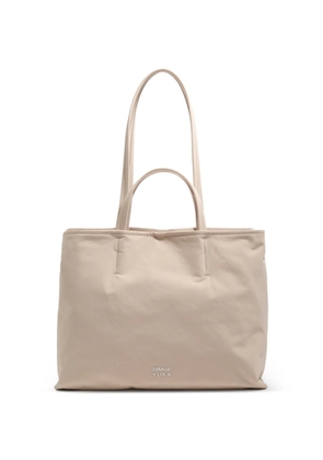 Bimba y Lola large Chihuahua logo-plaque tote bag - Neutrals