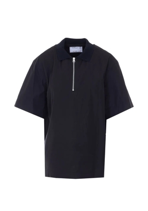 sacai zip short-sleeve polo shirt - Black