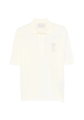 AMI Paris logo-appliqué polo shirt - Neutrals