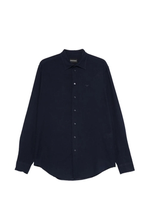 Emporio Armani chest-logo button-fastening shirt - Blue
