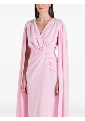 Rhea Costa Evelyn cape V-neck maxi dress - Pink