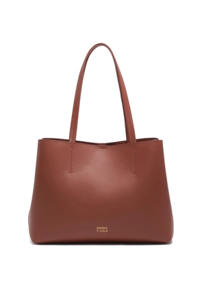Bimba y Lola large zip leather shoulder bag - Brown