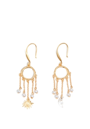 Bimba y Lola Sun and Moon chains earrings - Gold