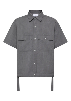 Thom Browne seersucker short-sleeve shirt - Grey