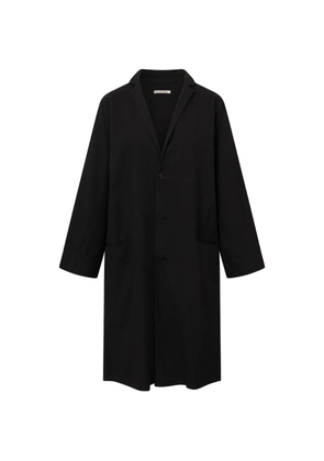 Black Crane crinkled button coat