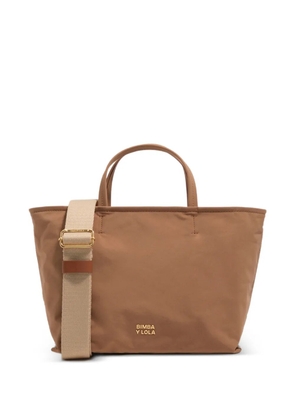 Bimba y Lola medium logo-detail tote bag - Brown