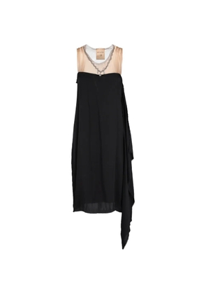 Semicouture panelled silk dress - Black