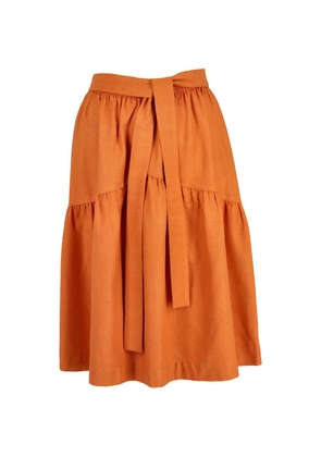 Saint Laurent Pre-Owned flared midi skirt - Orange