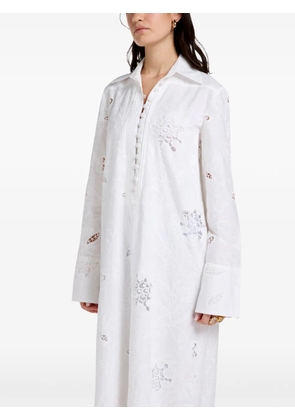 VASILIKI Lana scallop hem lace shirt dress - White